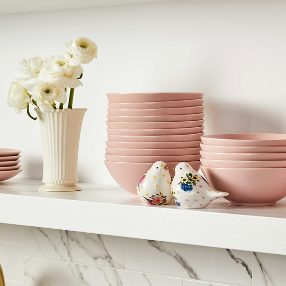 Mackenzie Childs Wildflowers Bird Salt & Pepper Shaker Gift Set in Box New - Picture 9 of 9